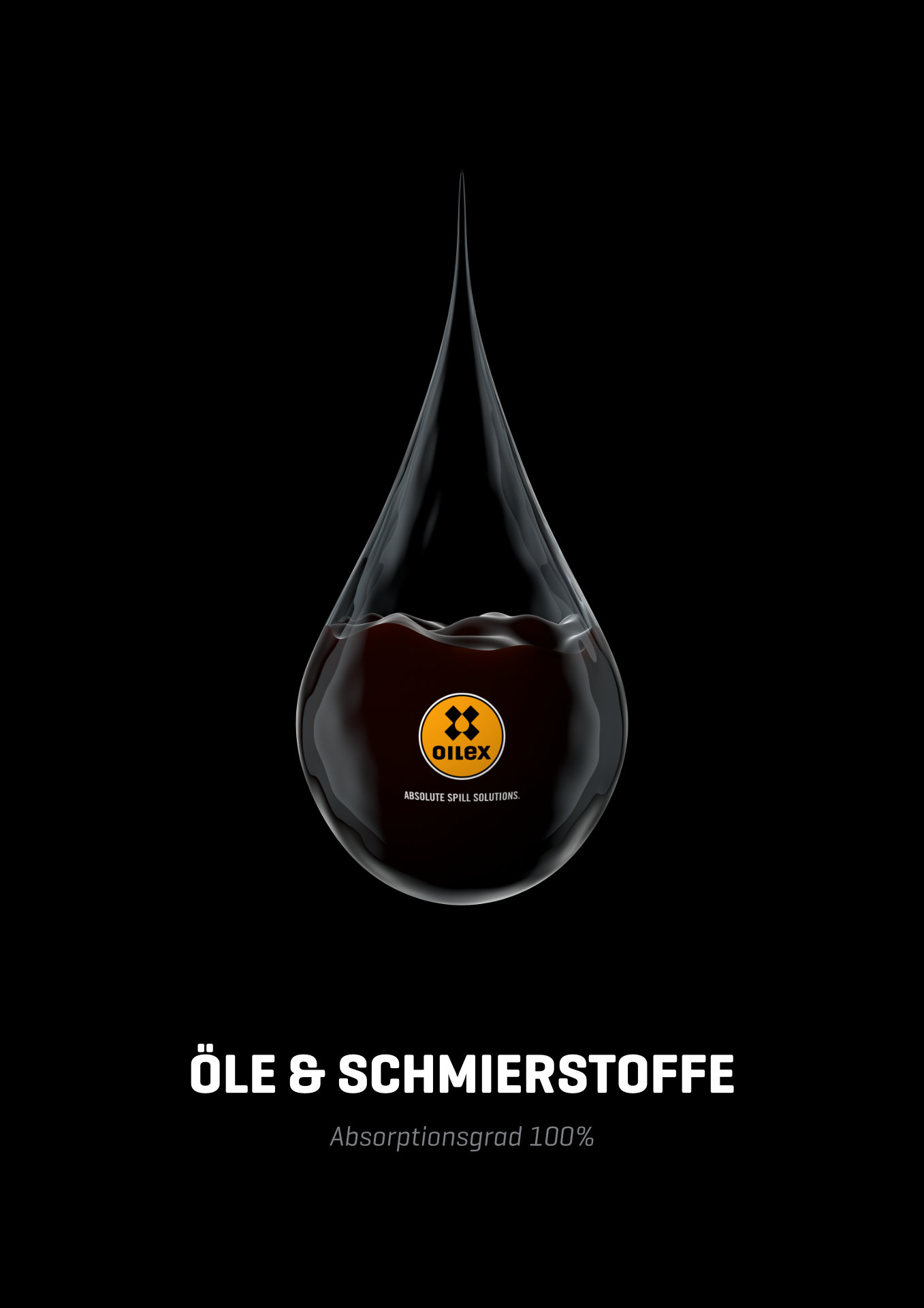 Grafikdesign einer Anzeige für die Firma Oilex. Motiv „Öl“.